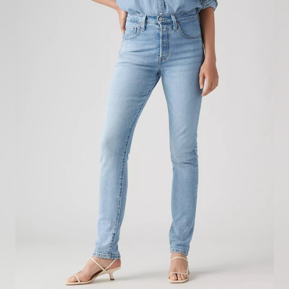 Women’s Levi's 501 Skinny Jeans Blue High Rise Denim Pants High Waisted Size 27